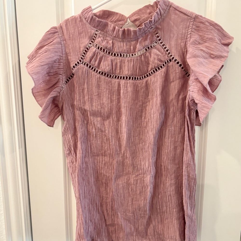 SHEIN Mauve Ruffled Blouse